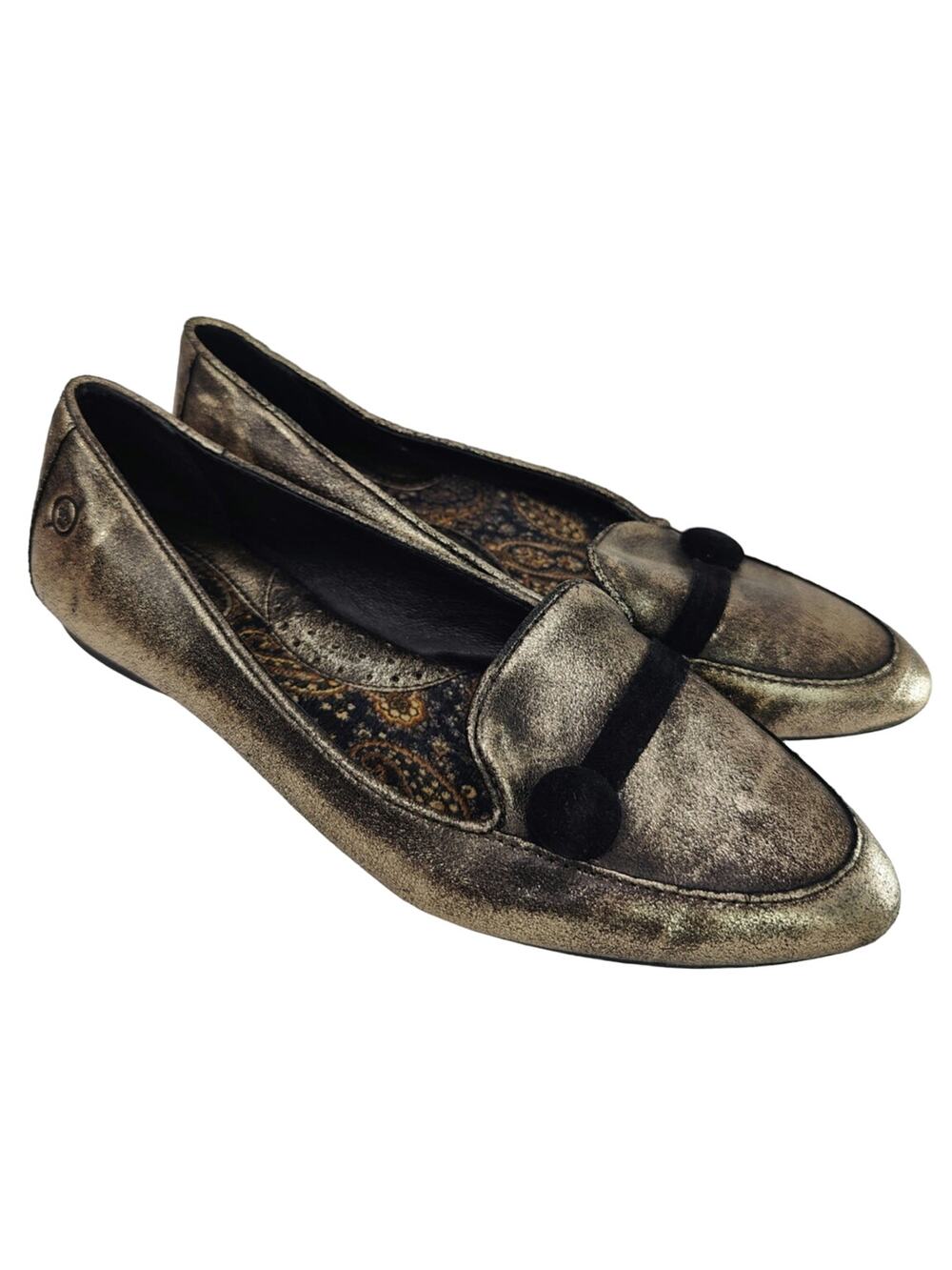 Gold born Pointed toe flats sz 6
